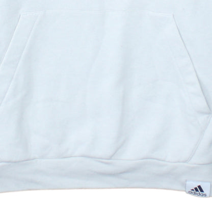 adidas Men's White Pullover Hoodie Small Sports Cotton Blend