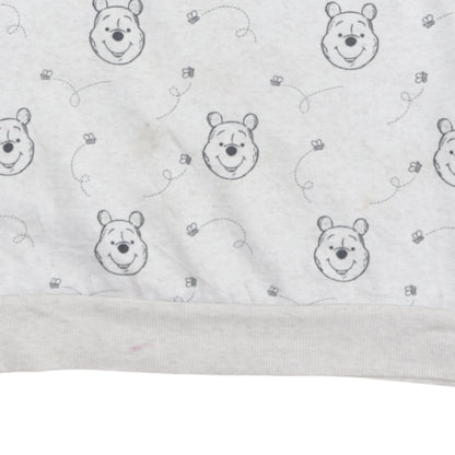 Disney Women Grey Winnie the Pooh Crew Neck Pullover Sweatshirt Size 12/14