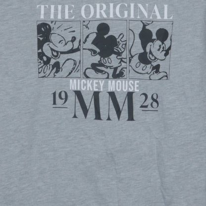Disney Women Grey Mickey Mouse Graphic Pullover Sweatshirt 2XS