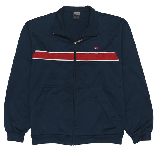 Nike Men's Blue Red Full Zip Track Jacket Size L Athletic Style