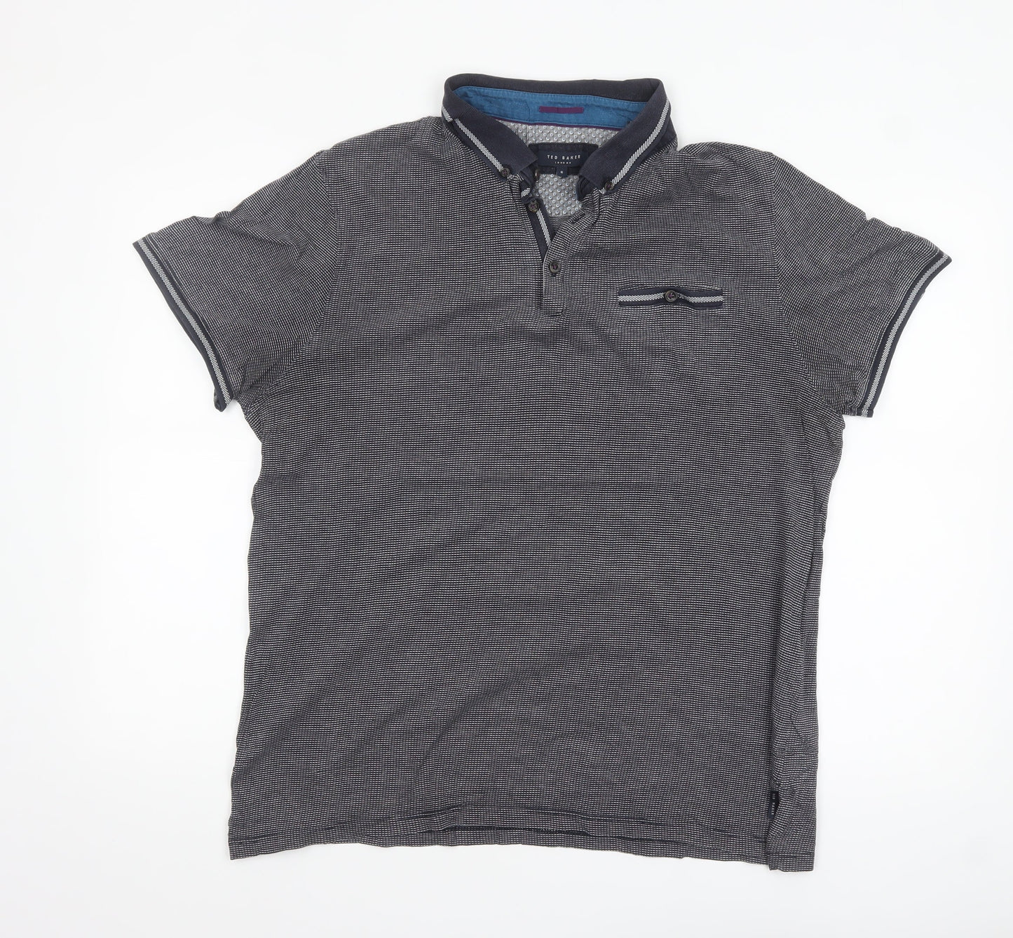 Ted Baker London Men's Grey Cotton Polo Shirt Size 6 3XL Classic Fit