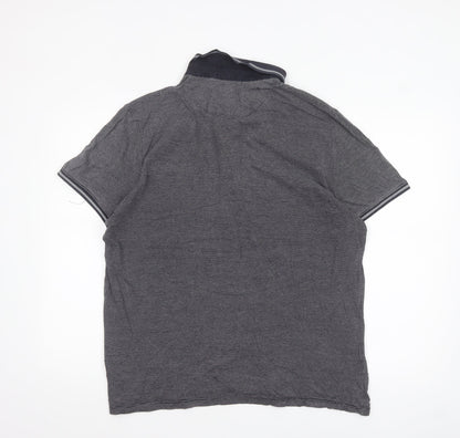 Ted Baker London Men's Grey Cotton Polo Shirt Size 6 3XL Classic Fit