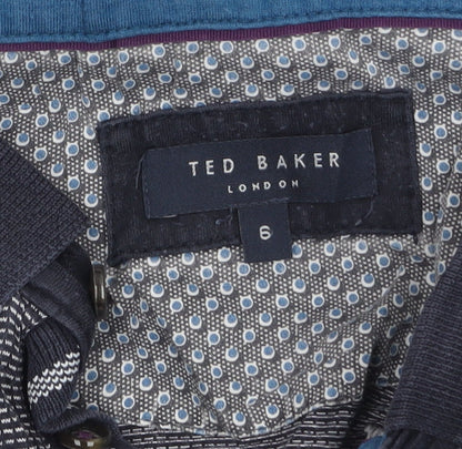 Ted Baker London Men's Grey Cotton Polo Shirt Size 6 3XL Classic Fit