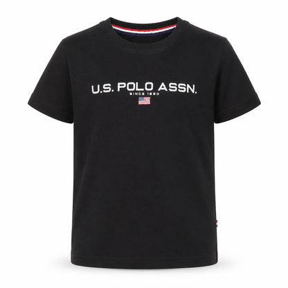U.S. Polo Assn. Boys Black Logo T-Shirt 5-6 Years Cotton Crew Neck