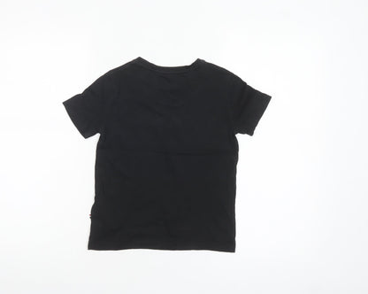 U.S. Polo Assn. Boys Black Logo T-Shirt 5-6 Years Cotton Crew Neck