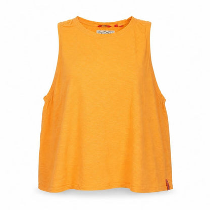 Superdry Womens Orange Cotton Sleeveless Tank Top Size 12