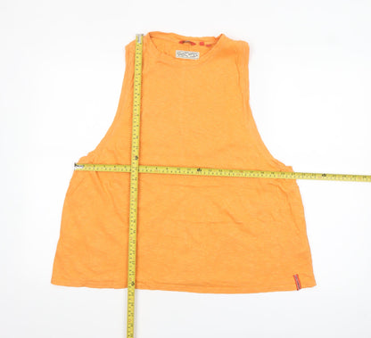 Superdry Womens Orange Cotton Sleeveless Tank Top Size 12