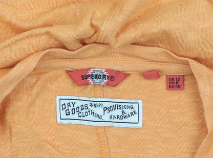 Superdry Womens Orange Cotton Sleeveless Tank Top Size 12
