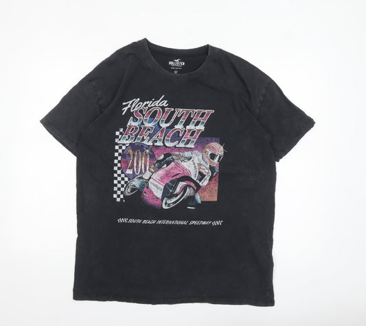 Hollister Men's Black South Beach Graphic Cotton T-Shirt Size S