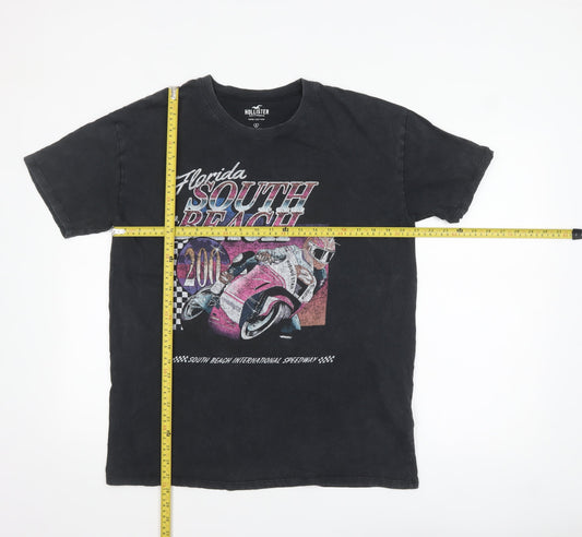 Hollister Men's Black South Beach Graphic Cotton T-Shirt Size S