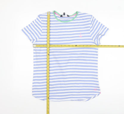 Crew Clothing Company Women’s Blue Striped Cotton T-Shirt Size 14
