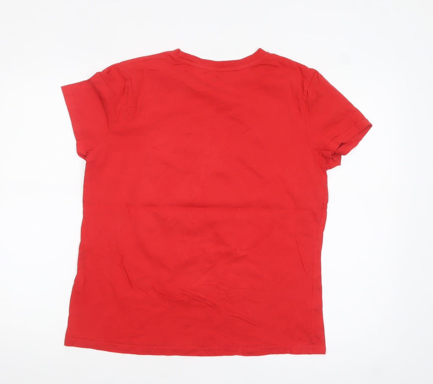 Disney Women's Red Mickey & Minnie Mouse Short Sleeve Cotton T-Shirt S