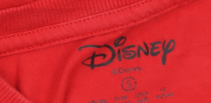 Disney Women's Red Mickey & Minnie Mouse Short Sleeve Cotton T-Shirt S
