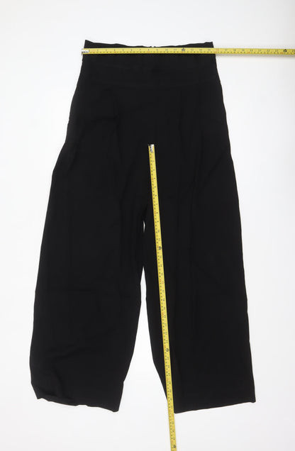 COS Women’s Black Wide-Leg Cropped High Rise Trousers Size 10