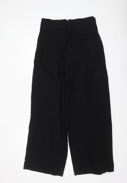 COS Women’s Black Wide-Leg Cropped High Rise Trousers Size 10