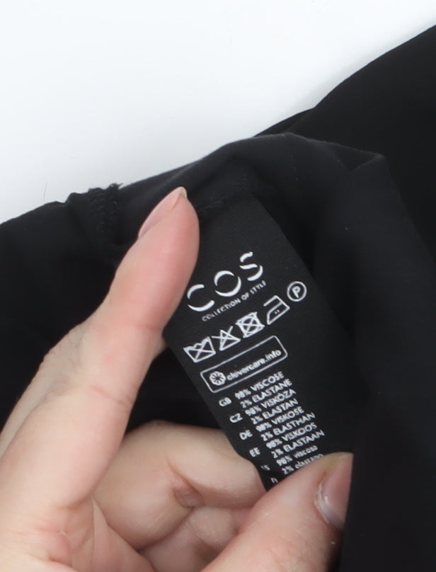 COS Women’s Black Wide-Leg Cropped High Rise Trousers Size 10