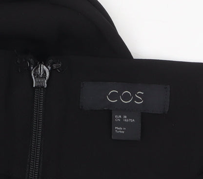 COS Women’s Black Wide-Leg Cropped High Rise Trousers Size 10