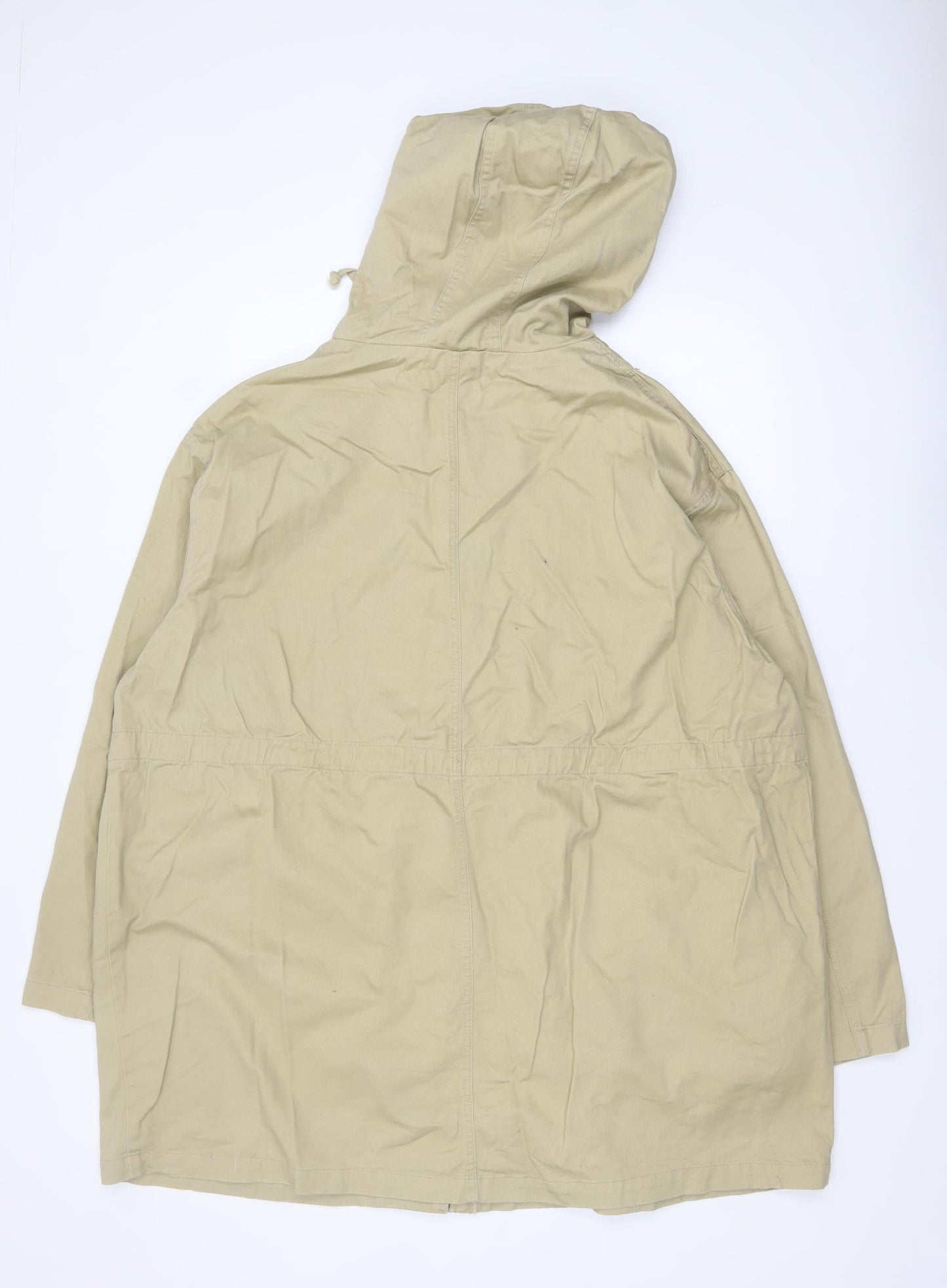 ASOS DESIGN Women’s Beige Hooded Parka Jacket Size 20 Cotton Casual