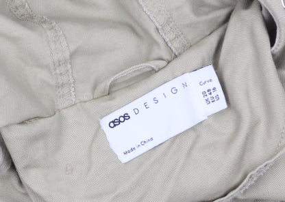 ASOS DESIGN Women’s Beige Hooded Parka Jacket Size 20 Cotton Casual