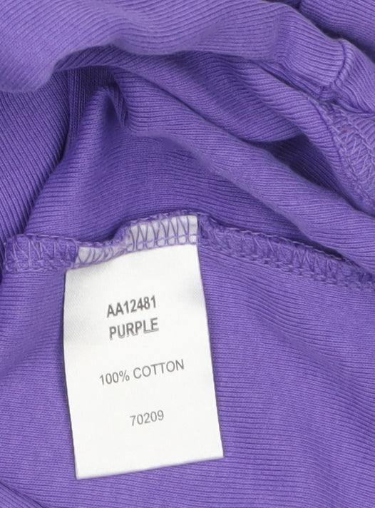 Cotton Traders Womens Purple V-Neck Short Sleeve T-Shirt Size 14/16