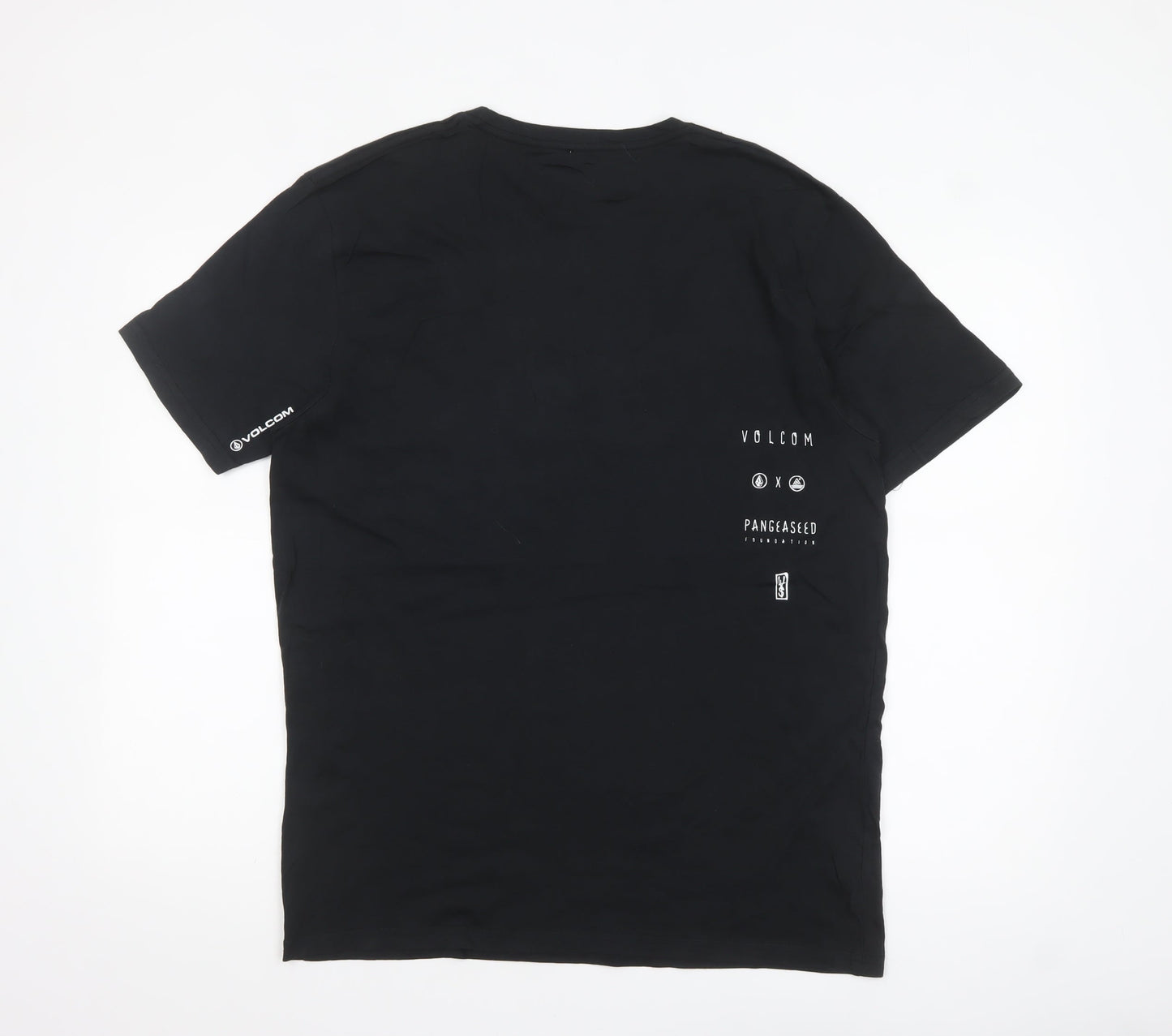 Volcom Men's Black Art Print Organic Cotton T-Shirt L