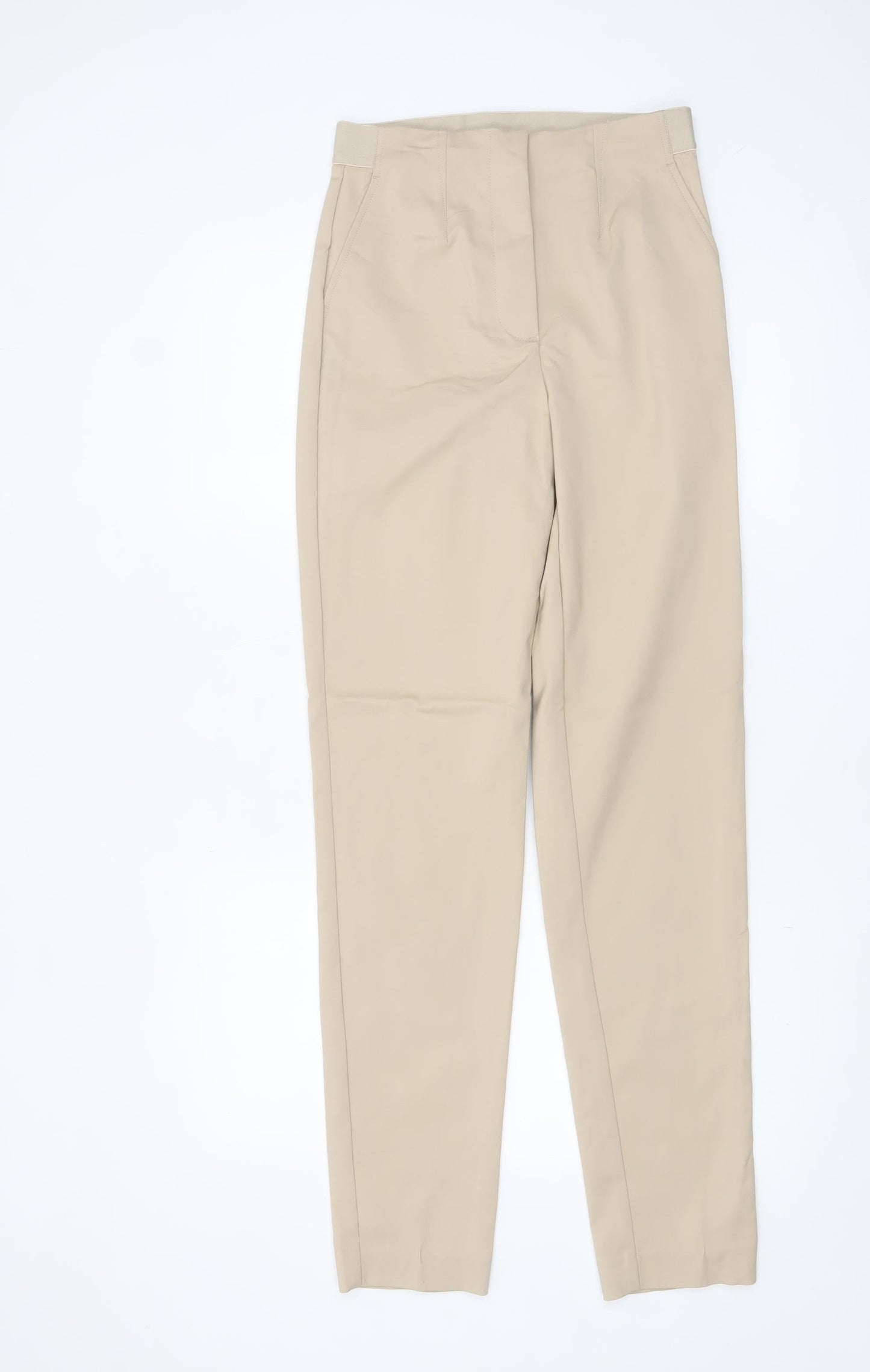 Marks and Spencer Women’s Beige Chino Trousers Size 8 Regular Fit