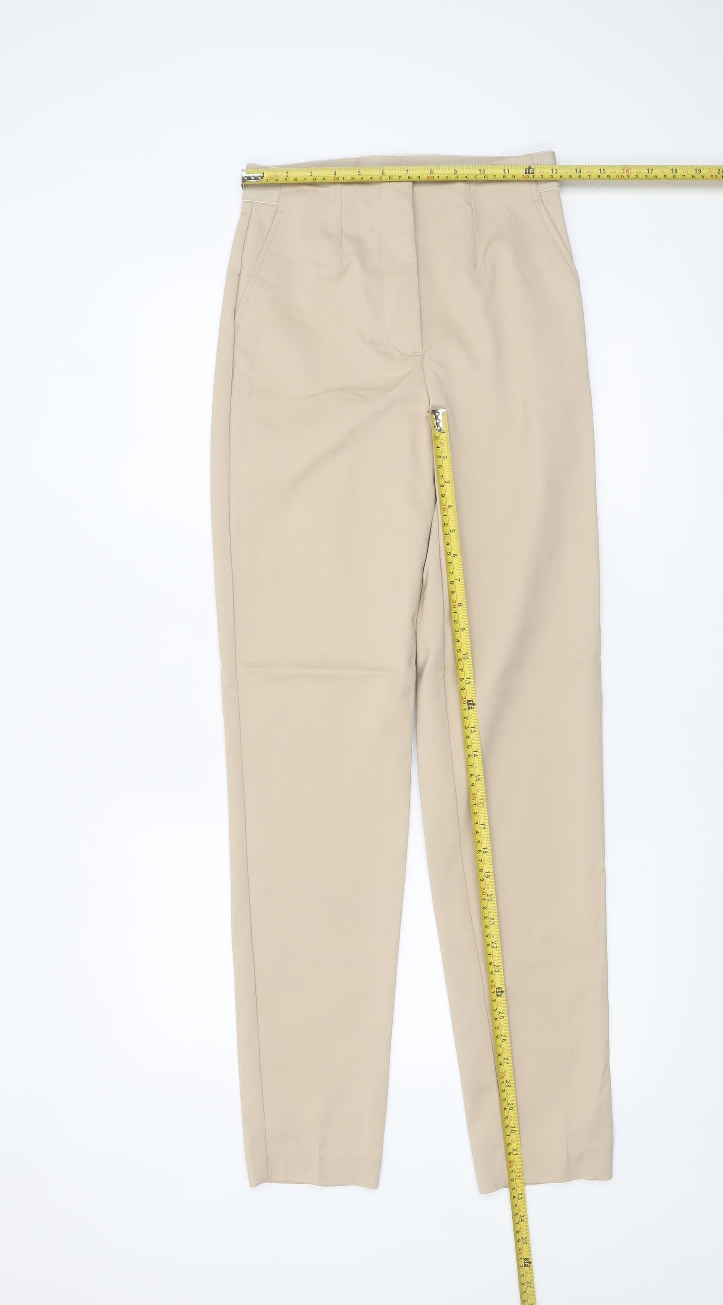 Marks and Spencer Women’s Beige Chino Trousers Size 8 Regular Fit