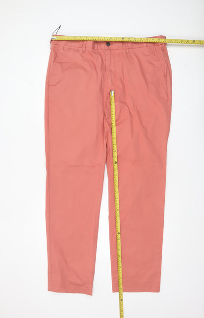 Marks and Spencer Men’s Pink Chino Trousers Regular Fit Size 40