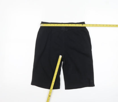 Marks and Spencer Boys Black 12-13 Years Sweat Shorts Cotton Blend