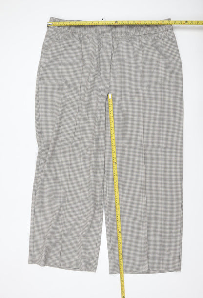 Marks and Spencer Women's Beige Check Pull On Trousers Size 24