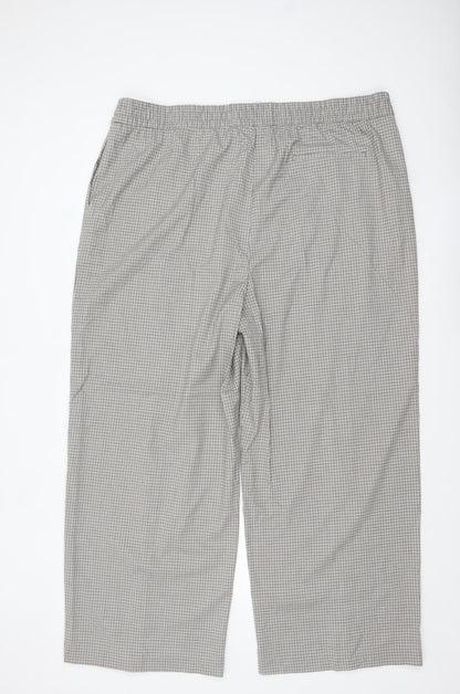 Marks and Spencer Women's Beige Check Pull On Trousers Size 24