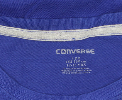 Converse Boys Blue Logo T-Shirt 12-13 Years Cotton Casual Top