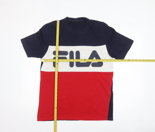 FILA Men's Multicoloured Cotton Logo T-Shirt Size M Short Sleeve