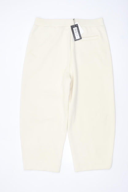 Marks and Spencer Autograph Women's Ivory Jogger Trousers Size 18