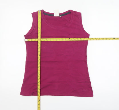 Weird Fish Women's Purple Size 8 Sleeveless Cotton Tank Top