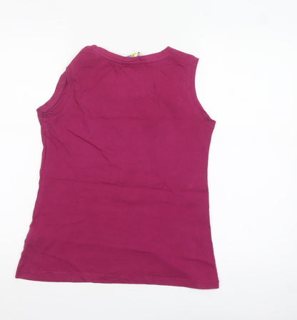 Weird Fish Women's Purple Size 8 Sleeveless Cotton Tank Top