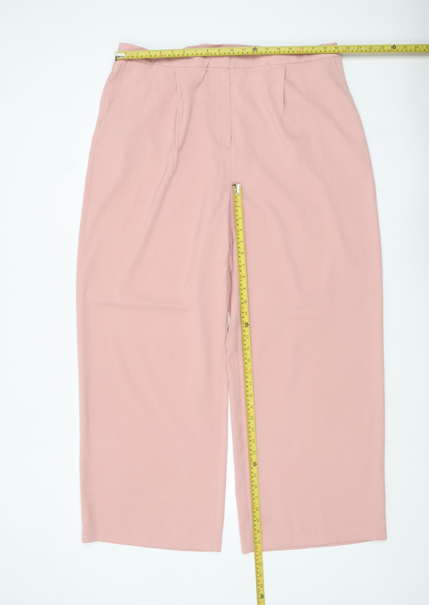 Marks and Spencer Women’s Pink Wide-Leg Trousers Size 20 Regular