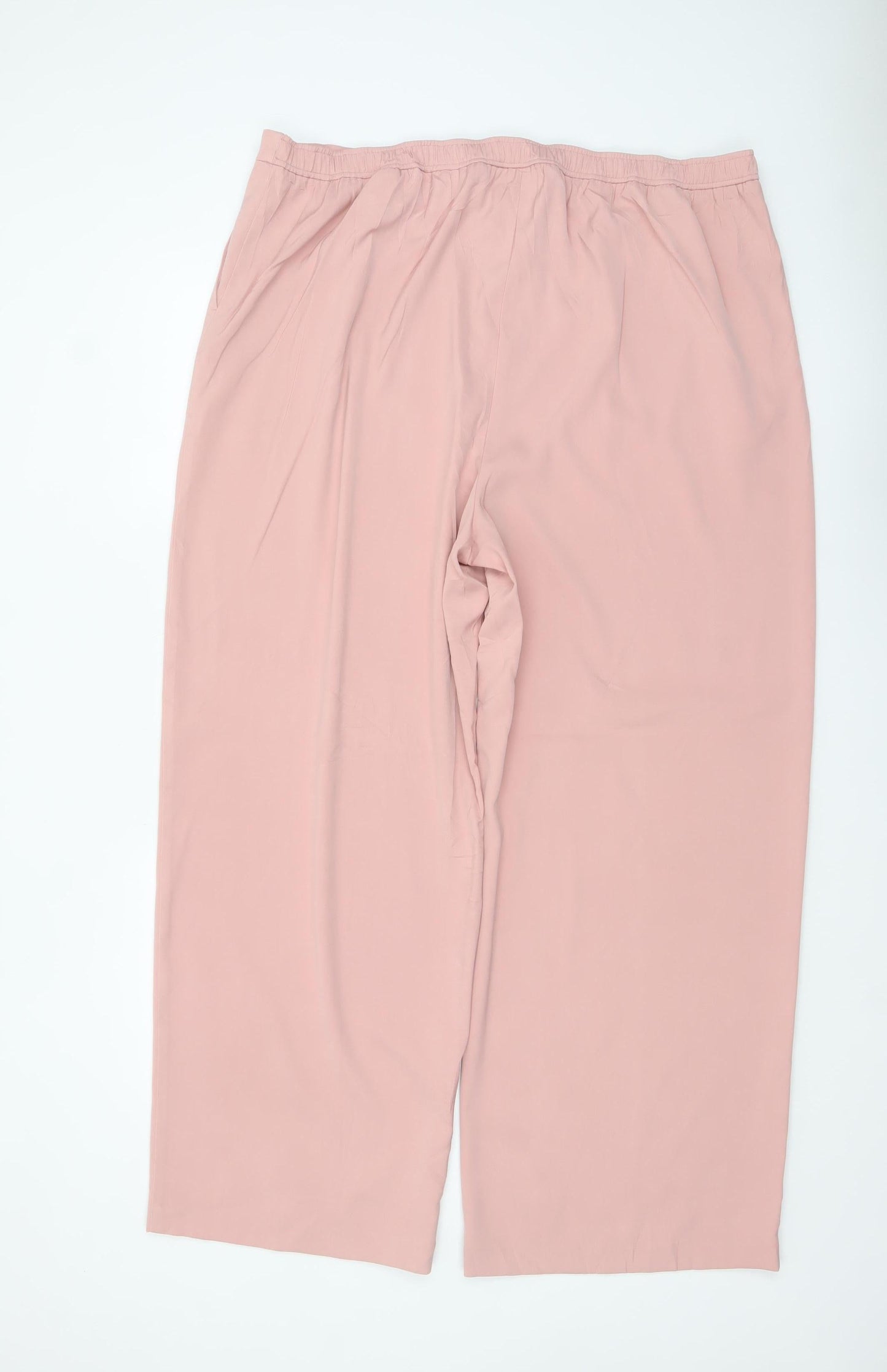 Marks and Spencer Women’s Pink Wide-Leg Trousers Size 20 Regular