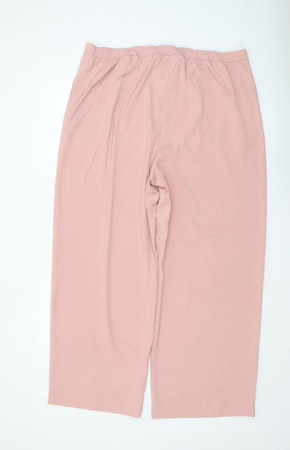 Marks and Spencer Women’s Pink Wide-Leg Trousers Size 20 Regular