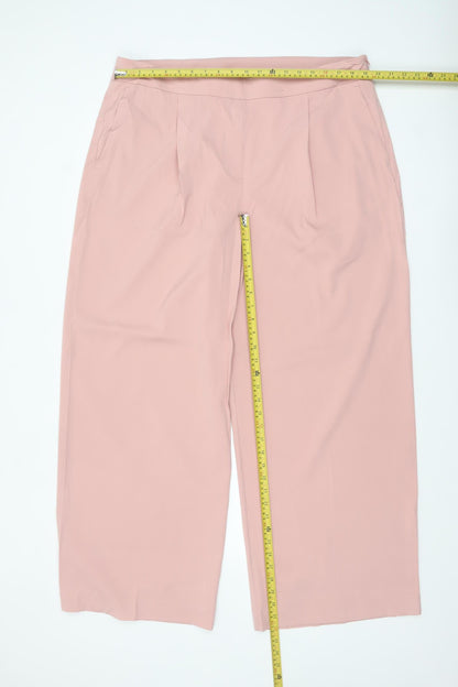 Marks and Spencer Women's Pink Wide-Leg Trousers Size 20