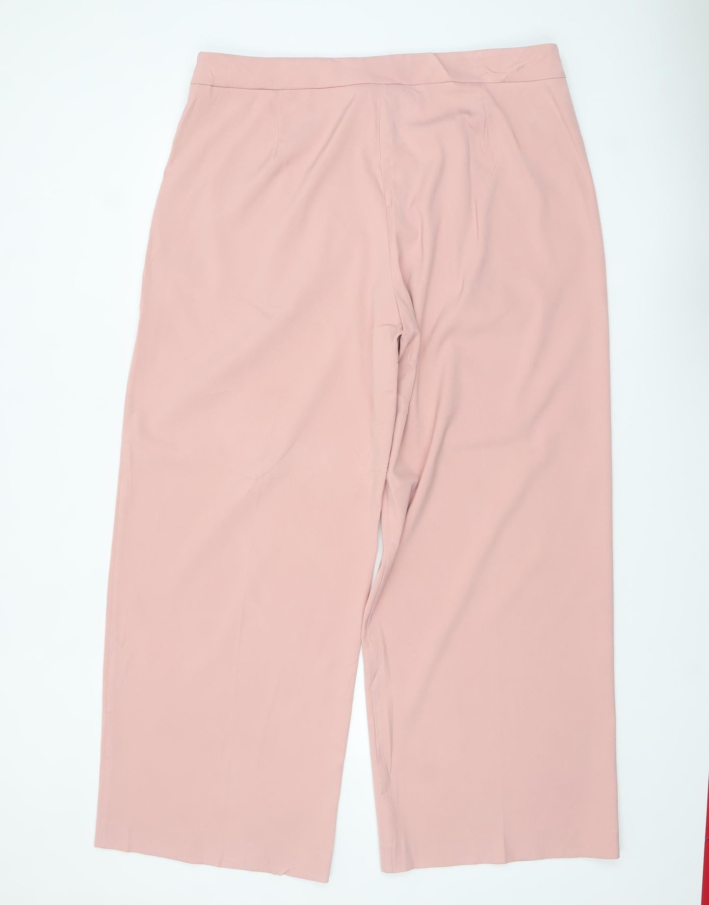 Marks and Spencer Women's Pink Wide-Leg Trousers Size 20