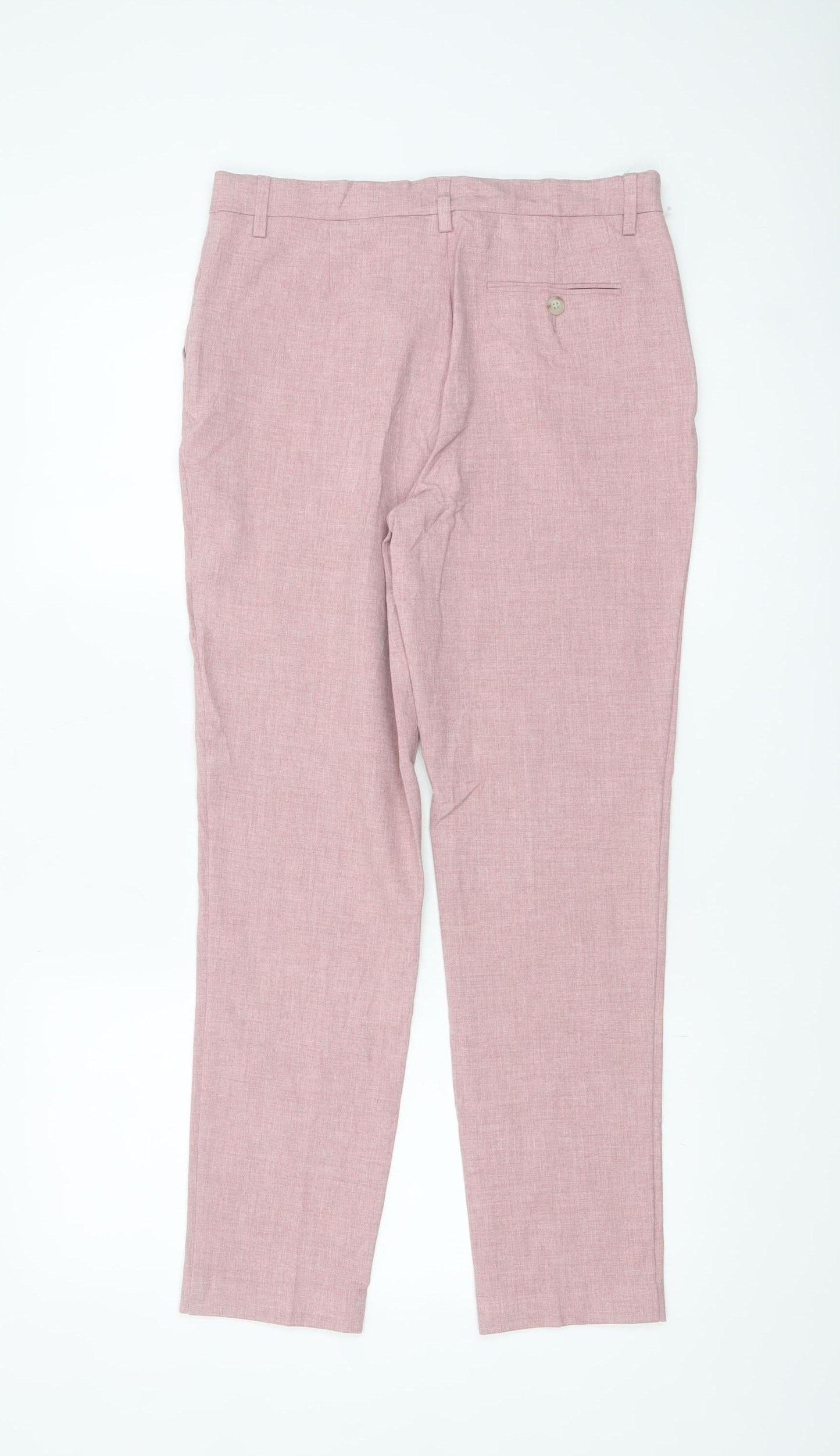 Marks and Spencer Boys Pink Chino Trousers 12-13 Years Regular Fit