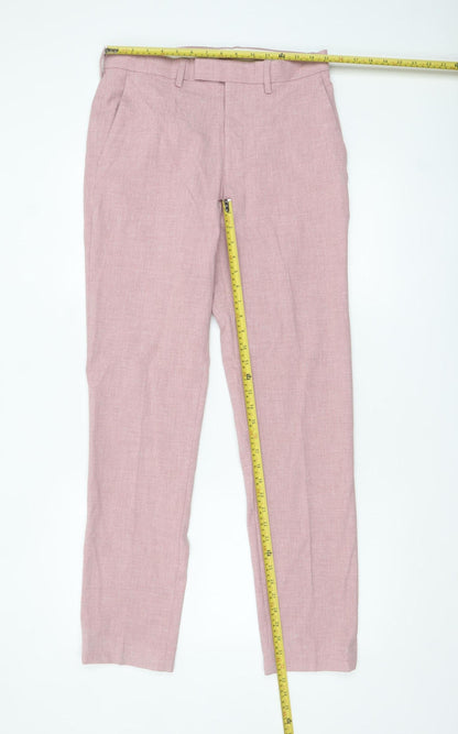 Marks and Spencer Men’s Pink Slim Fit Dress Trousers 30W 33L
