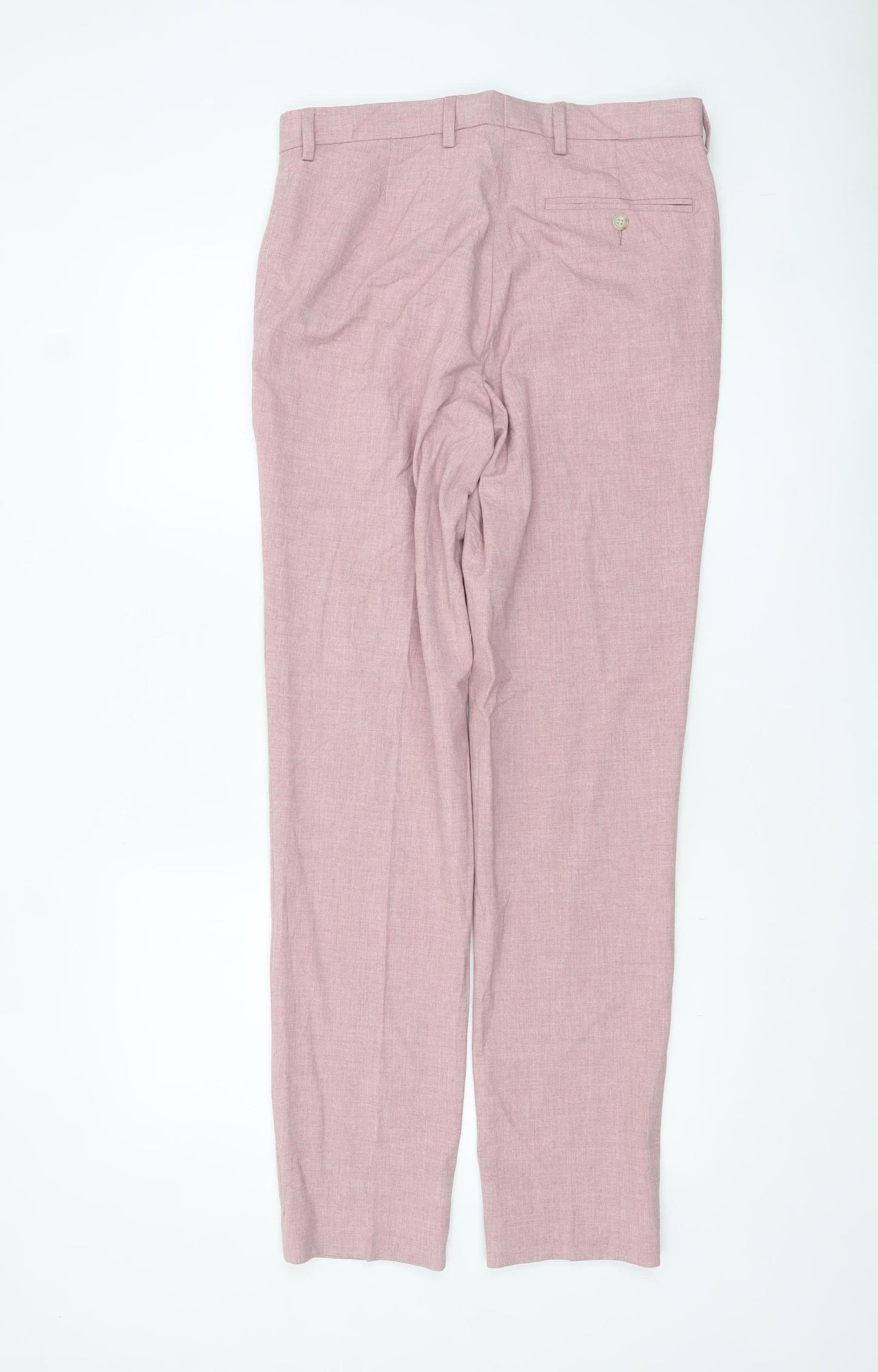 Marks and Spencer Men’s Pink Slim Fit Dress Trousers 30W 33L