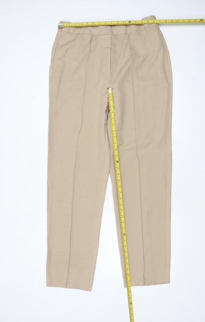 Marks and Spencer Women’s Beige Regular Fit Straight Trousers Size 16
