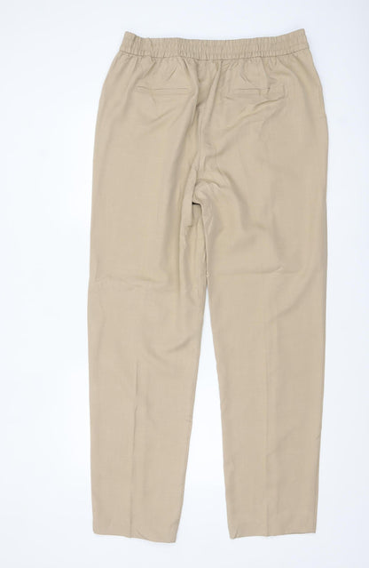 Marks and Spencer Women’s Beige Regular Fit Straight Trousers Size 16