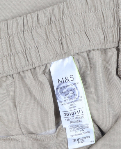 Marks and Spencer Women’s Beige Regular Fit Straight Trousers Size 16