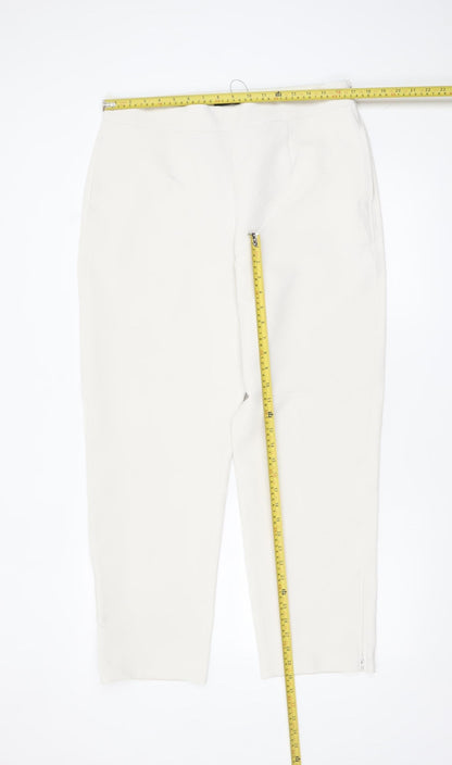 Marks and Spencer Women Ivory Size 16 Ankle Trousers Stretch