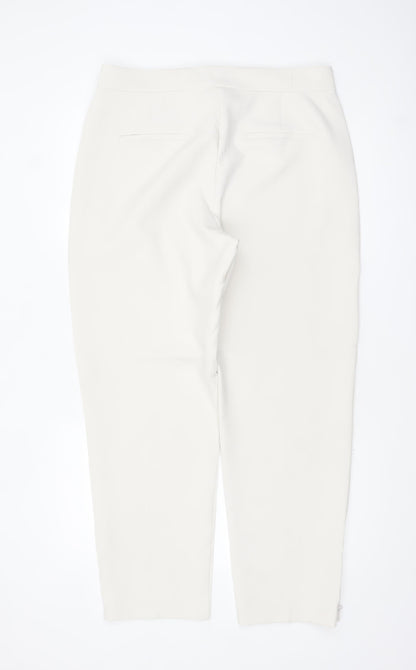 Marks and Spencer Women Ivory Size 16 Ankle Trousers Stretch