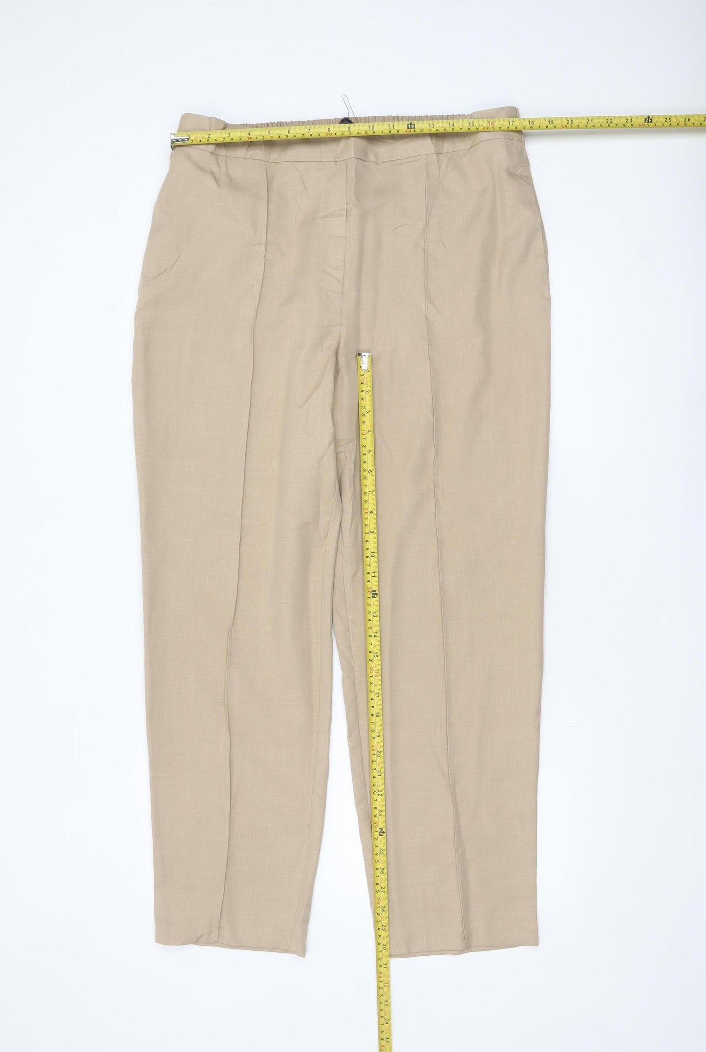 Marks and Spencer Women’s Beige Regular Fit Lightweight Trousers Size 18